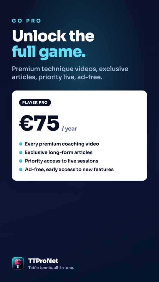 TTProNet Pro membership